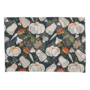 Pumpkin sem costura padrão floral preto e branco