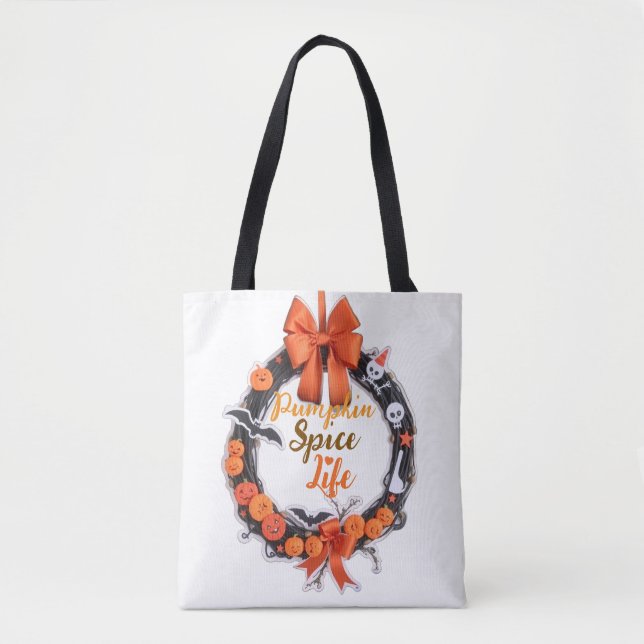 Pumpkin Spice & Autumn Vibes Tote Bag (Frente)