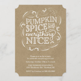 Pumpkin Spice Fall Convite de festas de outono