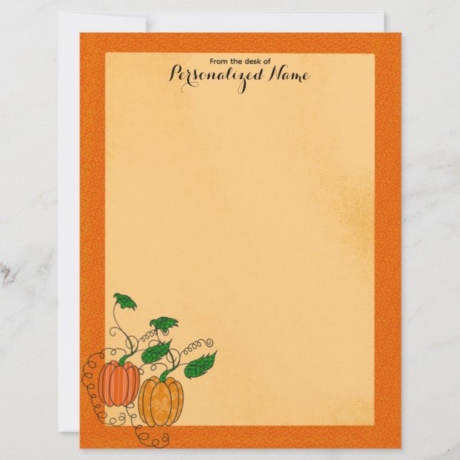 Pumpkin Spice - Folha de Papel Sem Linhas (Frente)