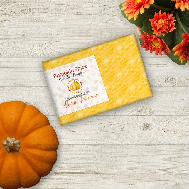 Pumpkin Spice Handmade Homemade Soap | Rótulo de e (Criador carregado)