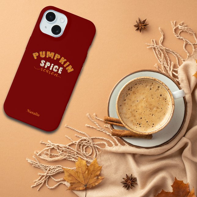 Pumpkin Spice Vibes Personalize Name Phone Case (Criador carregado)