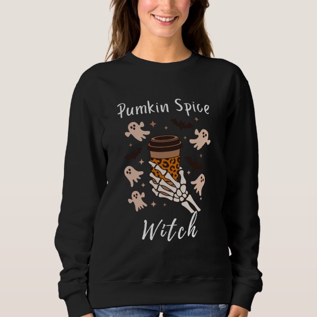 Pumpkin Spice Witch Coffee Skeleton - Camisa femin (Frente)