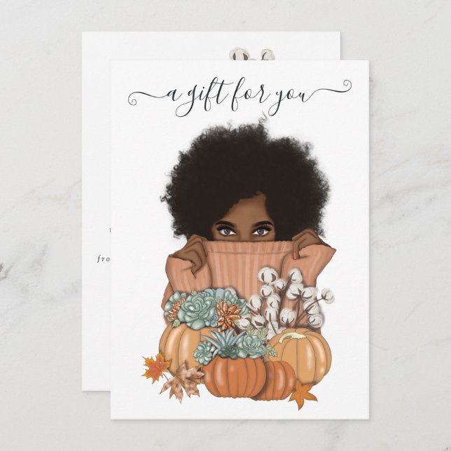 Pumpkin suculenta afro-americano (Frente/Verso)