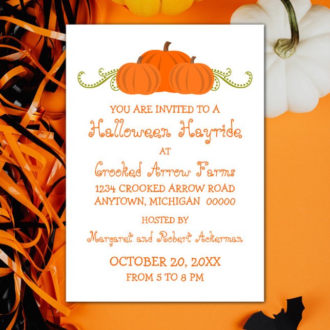 Pumpkin Swirls Festa de Halloween Convite (Pumpkin Swirls Halloween Party Invitation)