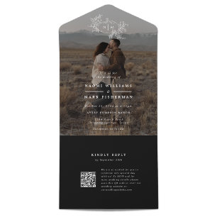 Pumpkin Vines Foto Monograma de Casamento com RSVP