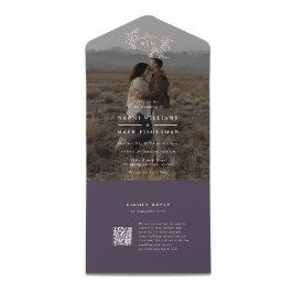 Pumpkin Vines Foto Monograma de Casamento com RSVP