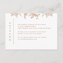 Pumpkin Vines Monograma Inserção de Casamento