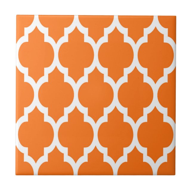 Pumpkin White Quatrefoil Marrocos Padrão #4 (Frente)