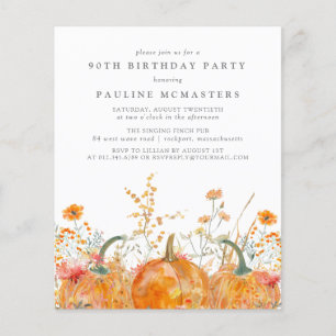 Pumpkin Wildflower Fall 90 Aniversário