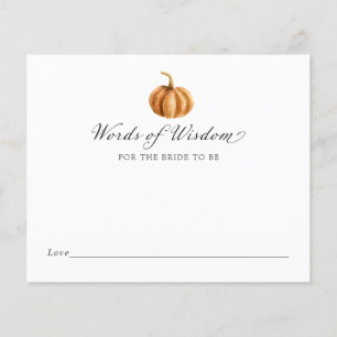 Pumpkin Words of Wisdom para a noiva ser