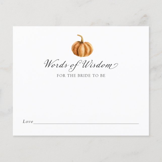 Pumpkin Words of Wisdom para a noiva ser (Frente)