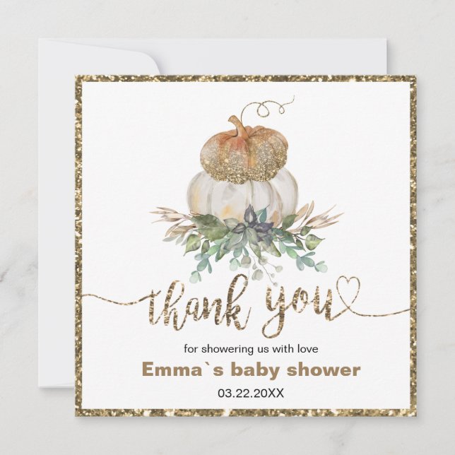 Pumpkins branco e Dourado obrigado você (Frente)
