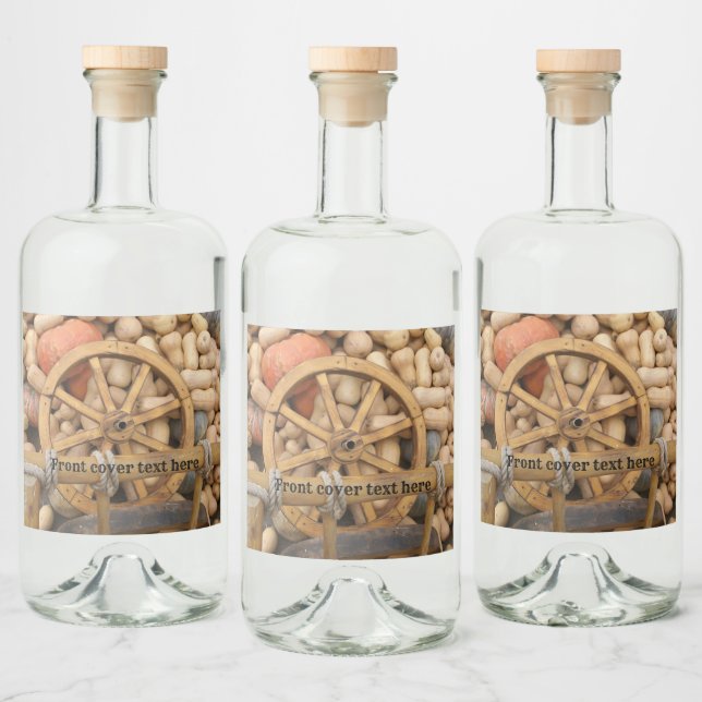 Pumpkins e Roda do carrinho de madeira rural (Garrafas)