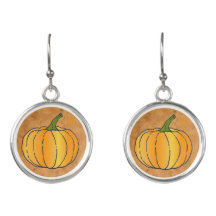 Pumpkins em Rust Leaves Droge Earrings