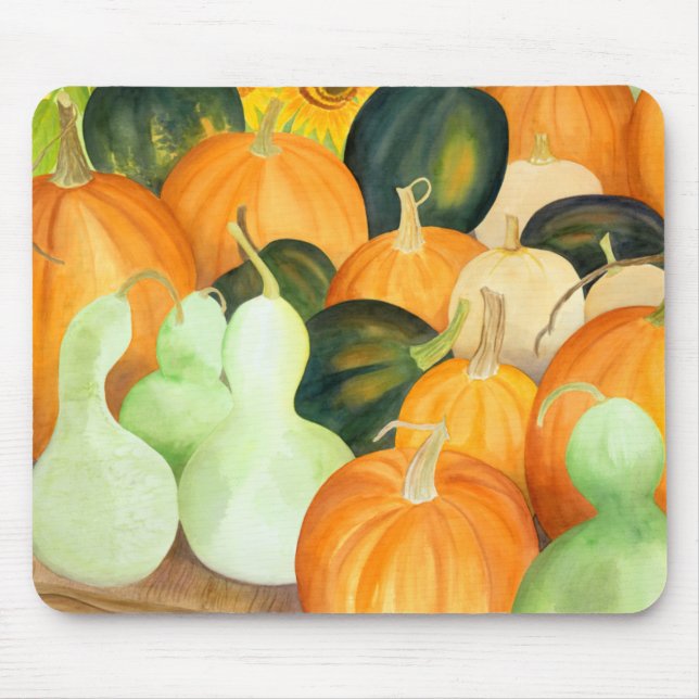 Pumpkins & Gourds Caindo Mousepad (Frente)