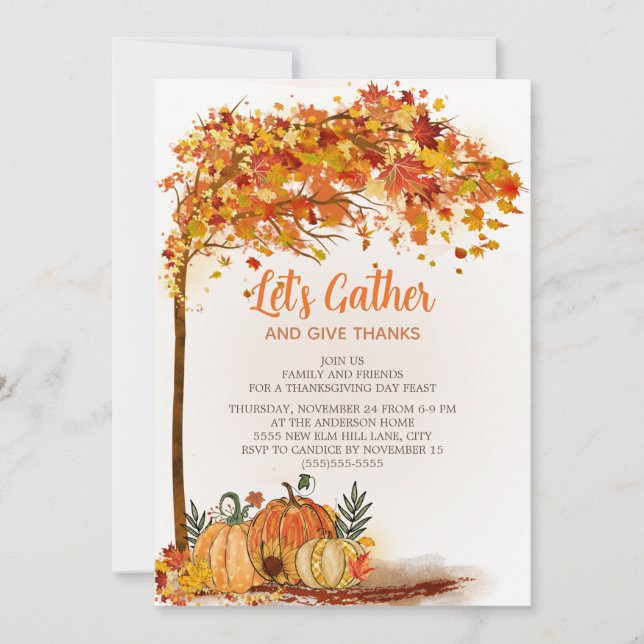 Pumpkins Orange Fall deixa Janto de Ação de Graças (Frente)