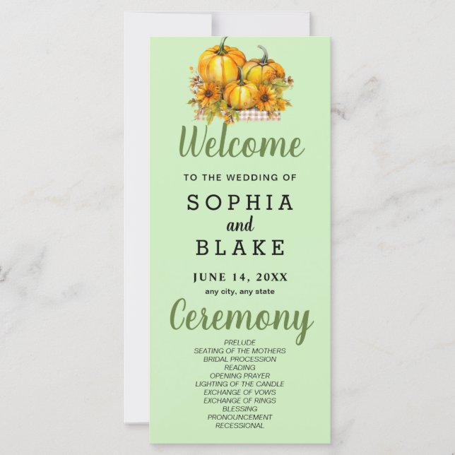 Pumpkins & Sunflower Cai no Programa Casamento Ver (Frente)