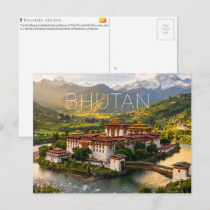 Punakha, Butão Cartão Postal de Viagem