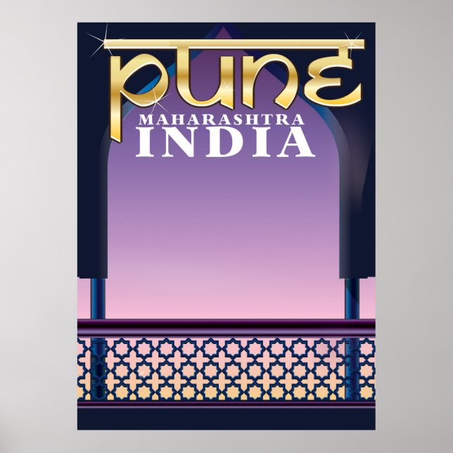 Pune, poster de férias de Maharashtra Índia (Frente)