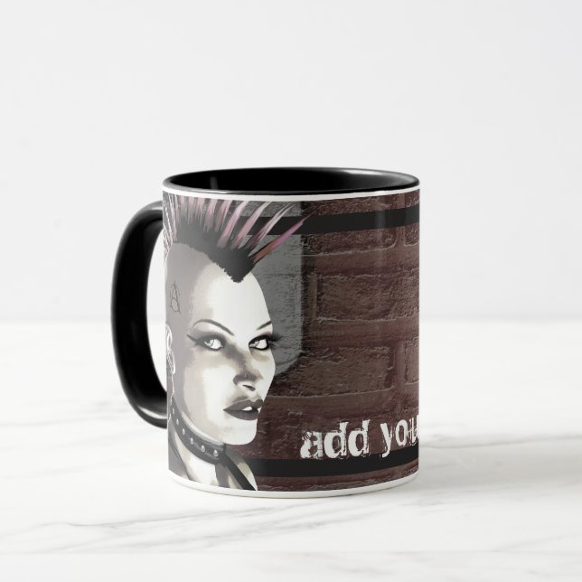 Punk britânico retro canecas personalizadas (Frente Esquerda)