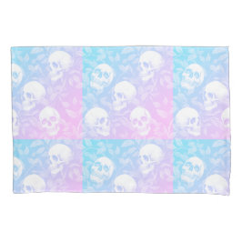 Punk ombre rosa e azul caveiras góticas Halloween