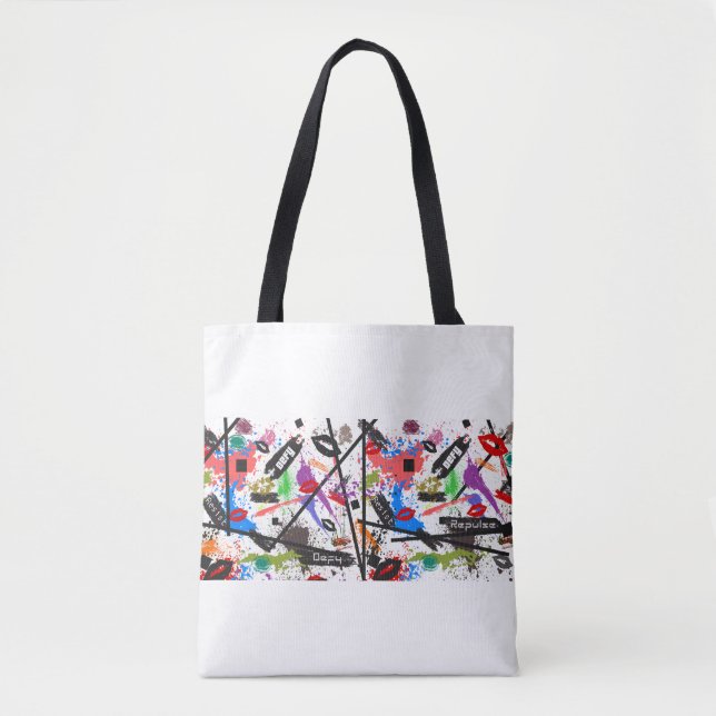 Punk Pulse Tote Bag - Rode cabeças, seja um rebeld (Frente)