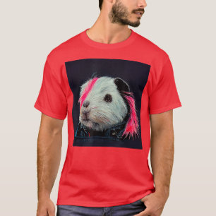 Punk Rock Guiné Pig Em Uma Camisa De Jaqueta De Co