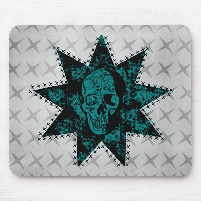 Punk Skull Mousepad (Teal) (Frente)