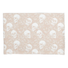 Punk tonal bege crânios góticos & folhagem Hallowe