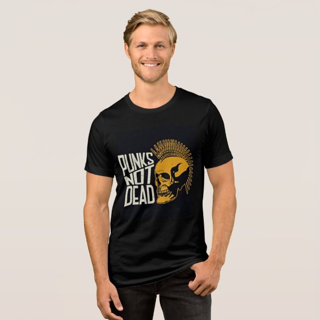 Punks sem Morto - Tee Tri-Blend do Caveira Retroat (Frente Completa)