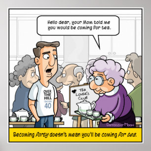 Punny aniversário de 40 anos Poster