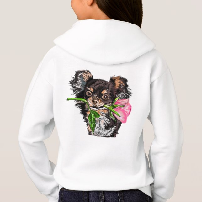 Puppy com Rosa Hoodie Gift (Verso)