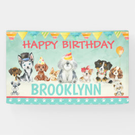 Puppy Dog Pawty Happy Birthday Banner