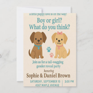 Puppy Love Gênero Revise Convite
