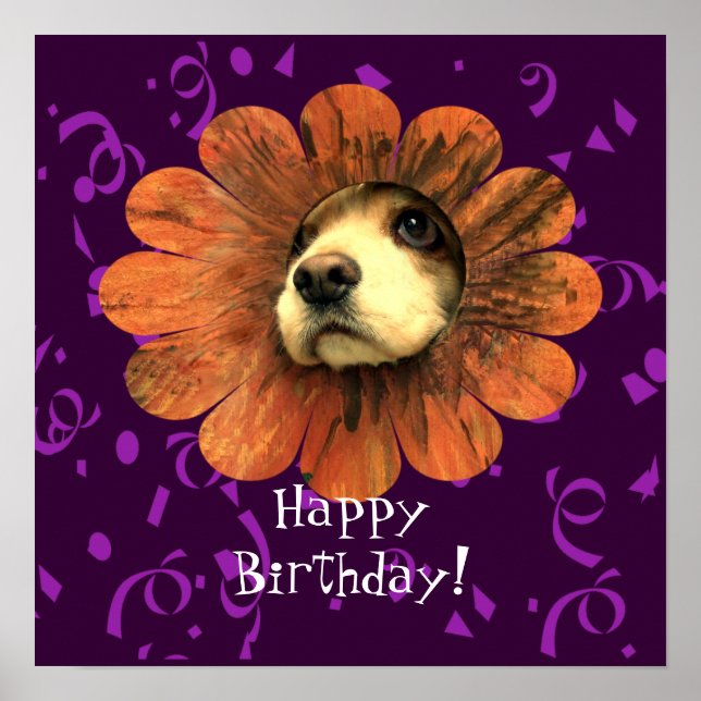 Puppy Love Happy Birday Poster (Frente)