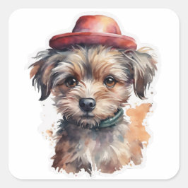 Puppy no adesivo de chapéu