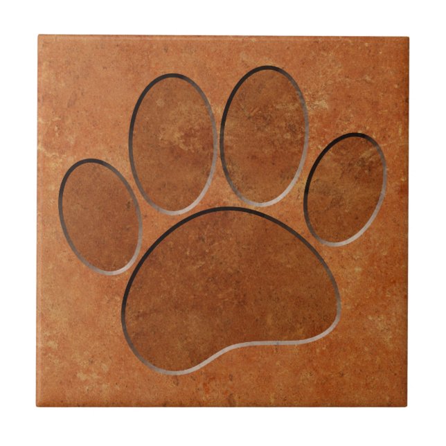 Puppy Paw Faux Terracotta Impressão (Frente)