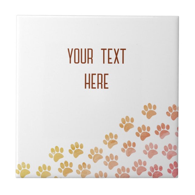 Puppy Paw Imprime Com Texto Personalizado (Frente)