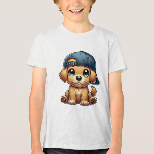 Puppy Vestindo uma Arte de Cartoon Boné