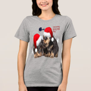 Puppy White Christmas com Papai Noel Sleigh