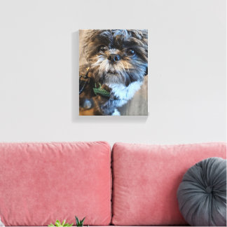 Puppy's First Turkey Day Canvas Print