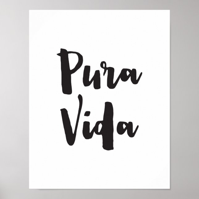 Pura Vida, Impressão de arte de citar, Poster de t (Frente)