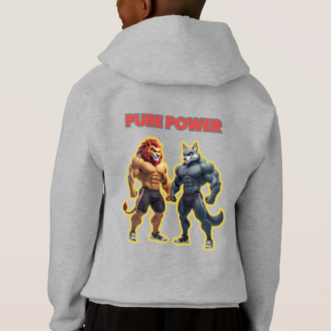 Pure Power – Strong Animal Muscle Cartoon Design (Verso)