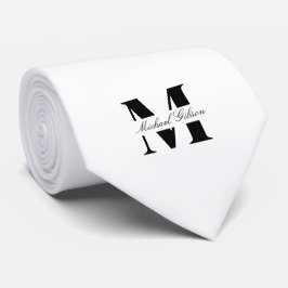 Pure White | Monograma Personalizado Gravata para