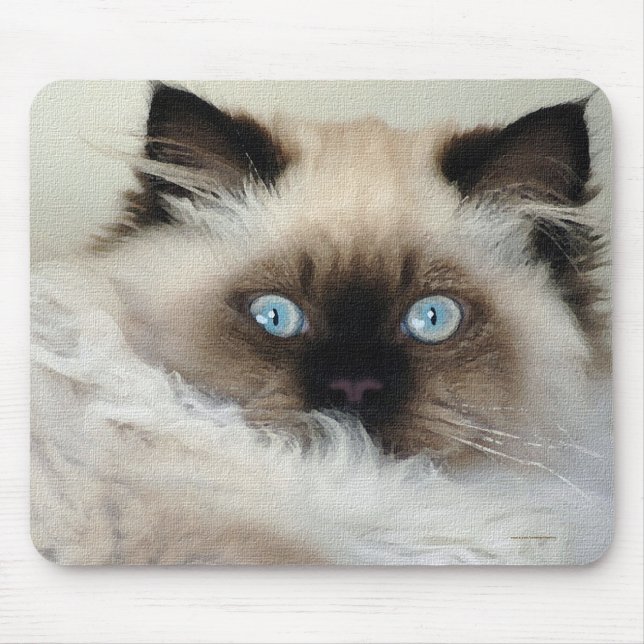 Purebred Birman Fluffy Cat Mousepad (Frente)