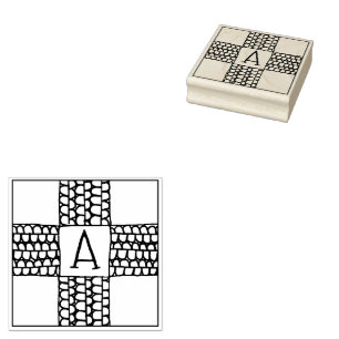 PURL KNIT CHECK 2,5" Carimbo Quadrado de Borracha 