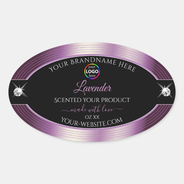 Puro preto de luxo brilhante com etiqueta de logot (Frente)