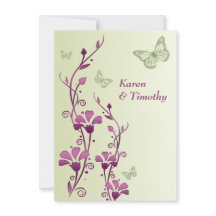 Puro, Verde Floral, Convite de casamento de Borbol