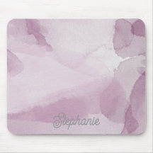 Purple Abstract Watercolor Personalized Mouse Pad